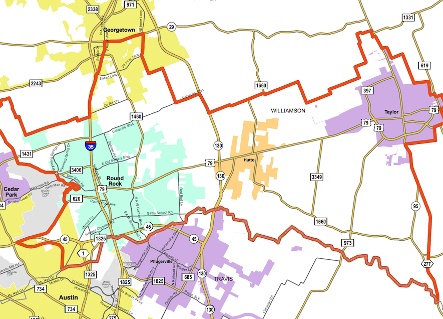 Map of Texas House District 52